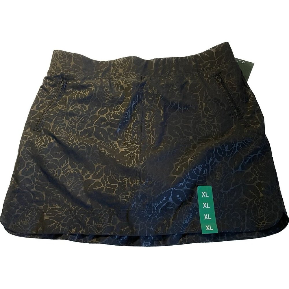 ORVIS CLASSIC COLLECTION Women's Skort Black Rose Zip Pockets Mesh Pant Xl - Picture 2 of 8